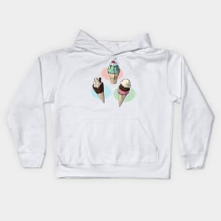 Ice Cream Trio Kids Hoodie